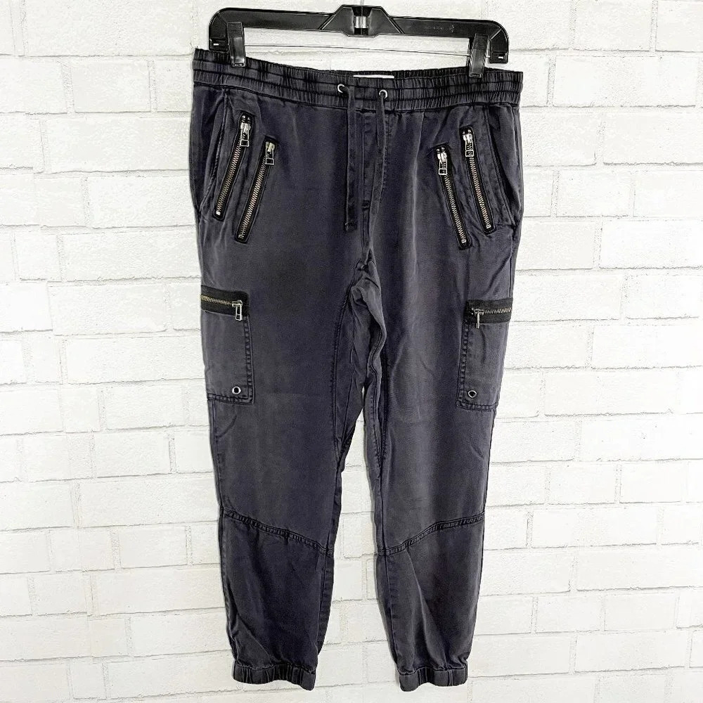Pam & Gela Gray Cropped Pull On Cargo Pants Women's Size Small